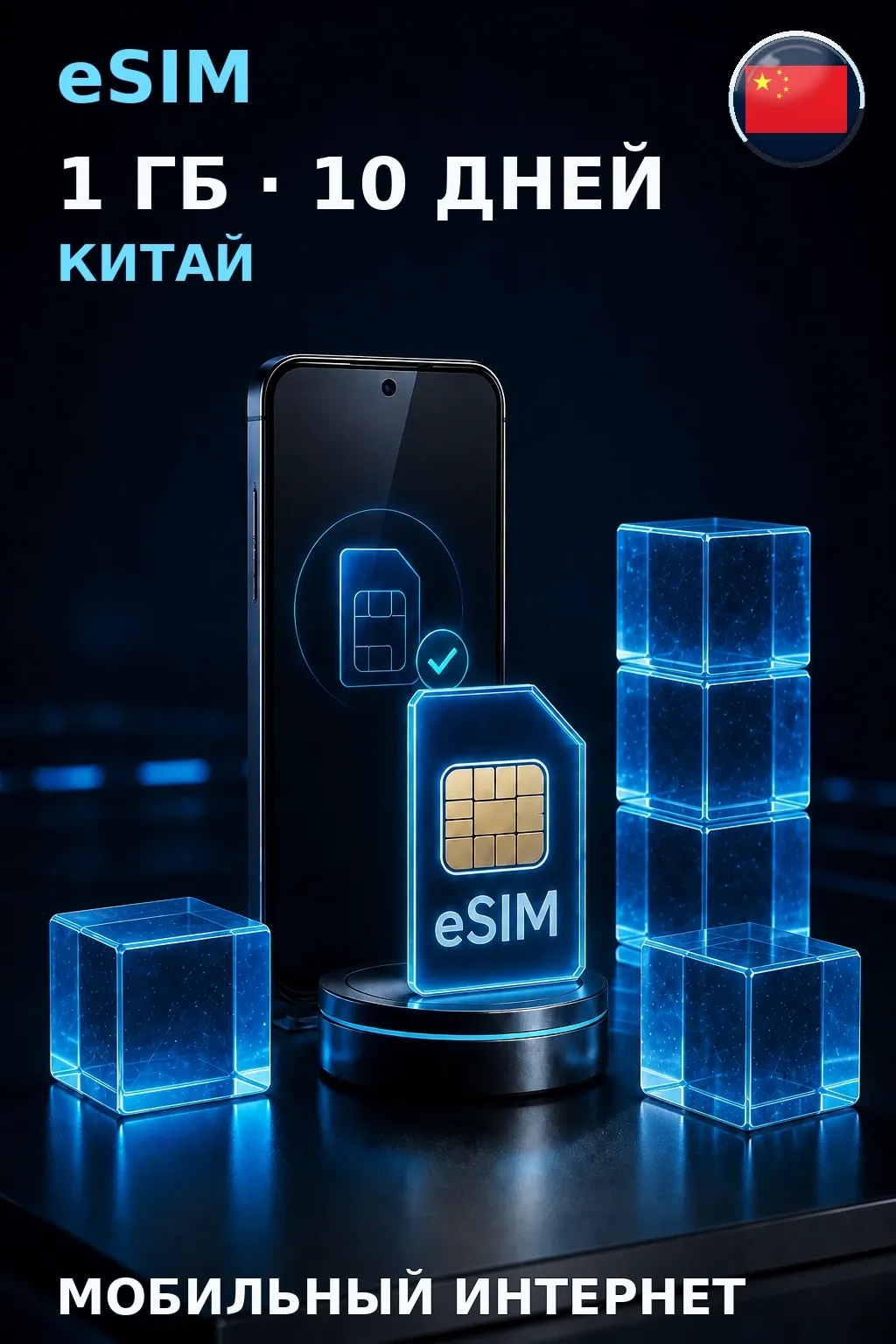 eSIM Китай — 1 ГБ, 10 дней — интернет
