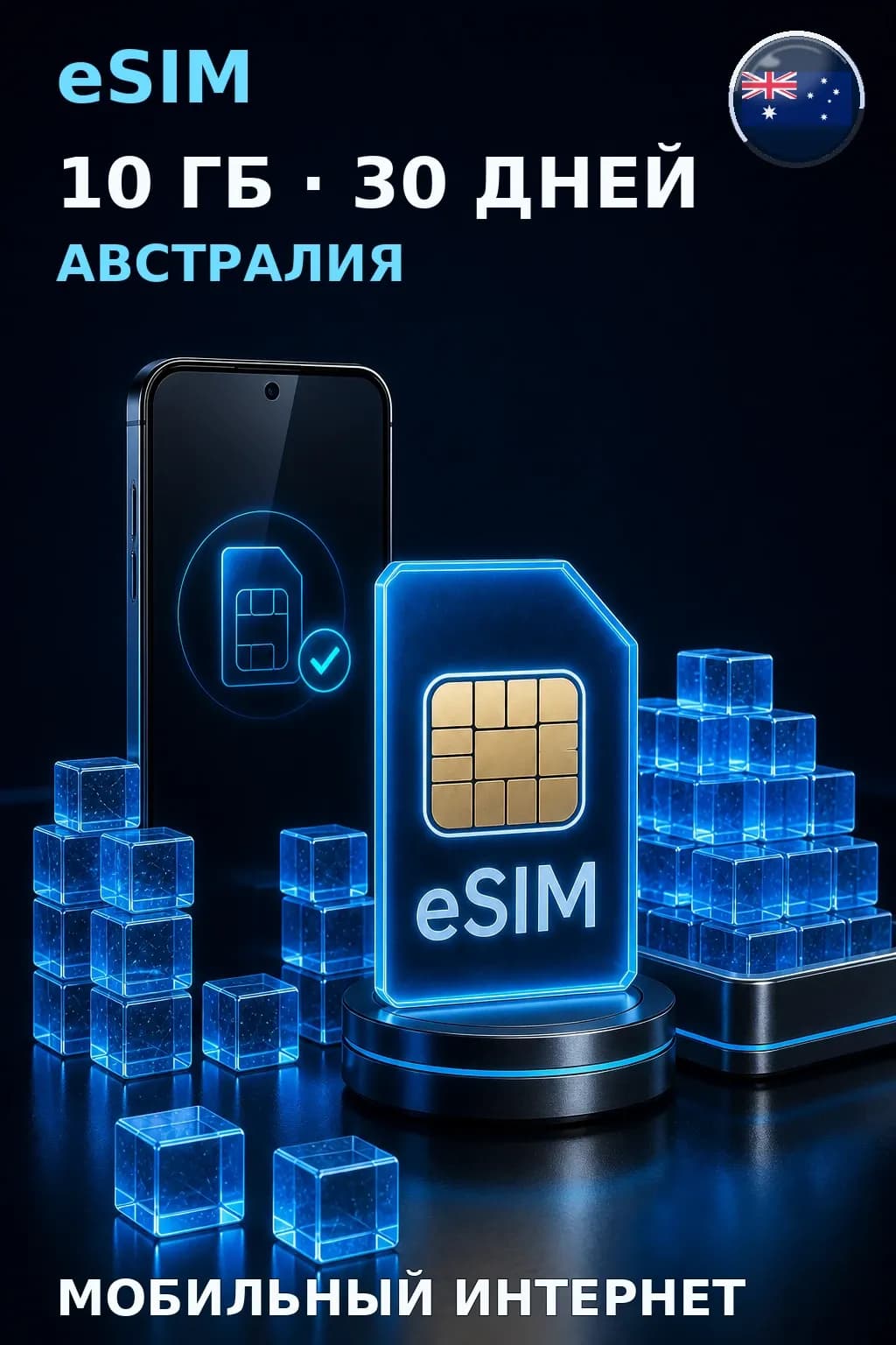 eSIM Австралия — 10 ГБ, 30 дней — интернет